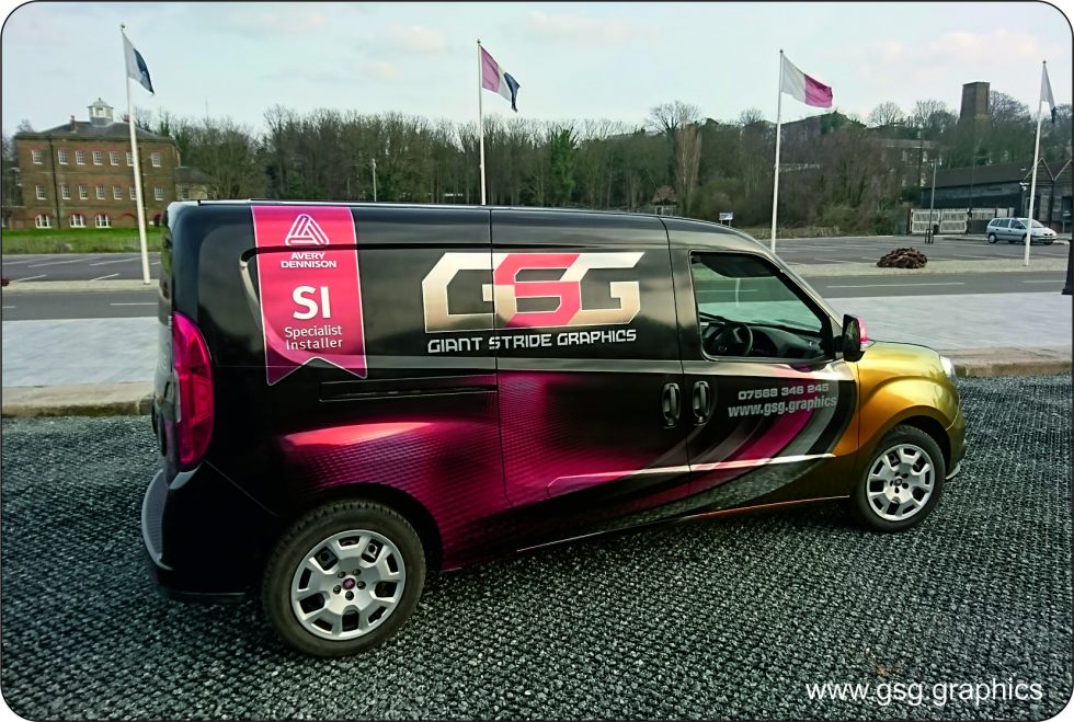 Van Graphic - GSG - Full digital print wrap on chrome vinyl with colour change front end